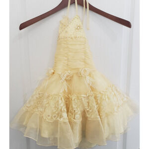 Strawberry Brand Flower Girl Dress 18 Months Ivory Fully Lined Dancer Princess